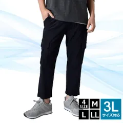 カーゴパンツ《ブラック》 新品 未使用 伸縮 ストレッチパンツ カーゴパンツ 接触冷感 夏パンツ 前開き ゴルフ 大きいサイズ M L LL 3L 夏【B1K】【ゆうパケット】 ファッション