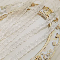 ※在庫わずか※レースブレード★トーションレース★ケミカルレース★ホワイト★10mm幅★4m〈RT0009〉ドール服 ラッピング デコ スクラップブッキング コラージュ