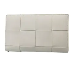 ≪値下げ≫【中古】BOTTEGA VENETA ボッテガヴェネタ カセットジップ アラウンド ウォレット ホワイト 白 長財布 財布 レザー A2403554 【無料ギフトラッピング承ります】