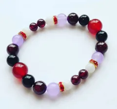 天然石　ハンドメイドアクセサリー　紅花　【No.144】