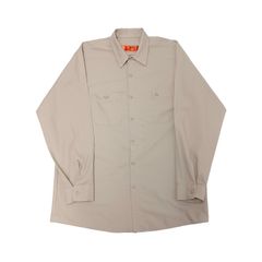 RED KAP レッドキャップ 長袖 ワークシャツ 無地 ベージュ L B202507
