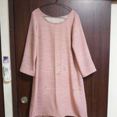 正絹の小紋の着物からリメイクワンピース