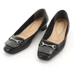 DIANA WELL FIT ダイアナウェルフィット 日本製 パンプス 24 1/2EE ブラック ビット レディース 古着