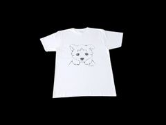 オリジナルデザインいぬイラストＴシャツホワイトTシャツ／Printstar5.6オンスヘビーウェイトTシャツ