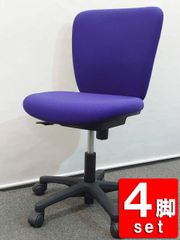 【法人限定関東のみ送料無料】 ４脚セット オフィスチェア デスクチェア 事務チェア キャスターチェア 事務イス ワークチェア パソコンチェア SEIKOFAMILY JS-25BK 【中古オフィス家具】【中古】