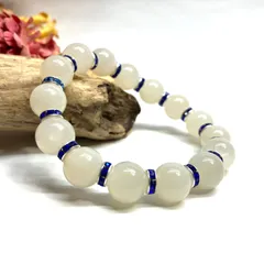 ムーンストーン パワーストーン ブレスレット 12mm 天然石ブレス （ダークブルー）メンズ・レディース　男性・女性　数珠ブレス　開運  [1]