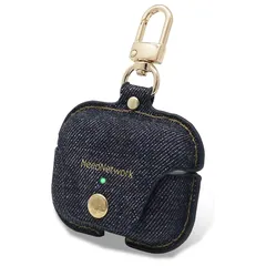 【新品】 [ニードネットワーク] 日本が誇るデニム AirPods Pro 第2世代/第1世代 (2023/2022/2019)用 ケース カラビナ付き LEDが見える エアポッズプロ 用 カバー 耐衝撃 ワイヤレス充電 対応 全面保護 落下防止 1