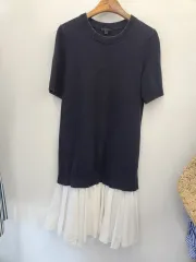 COS ネイビー 半袖 ワンピース S