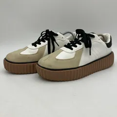 JaVa ジャバ スニーカー レースアップ 厚底 ローカット シューズ サイズ3L ホワイト系 ベージュ レディース B-11-4