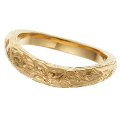 ウェーブリング レディース サージカルステンレス316L V字 甲丸 細身 華奢 ハワイアンジュエリー ハワジュ プルメリア 花 スクロール 波 ピンキーリング 小指 お肌に優しい 金属アレルギー対応 金アレ 上品 シンプル 誕生日 記念日 プレゼント ギフト