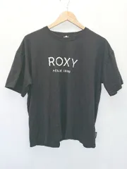 ◇ Θ φ Roxy ロキシー ロゴ 半袖 Tシャツ カットソー サイズL ブラック レディース E  【1506180008175】