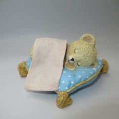 90's 1998 Snuggle Bear Farfac Bear Figurine Hamilton Resin Sweet Dreams Snuggle Fabric Softener Corporate Figurine Doll Plush Toy with Serial Number