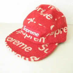 Supreme ロゴプリント キャップ 黒/赤　ハリスツイード Supreme ロゴプリント キャップ 黒/赤 ハリスツイード 2025年