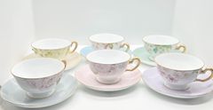【新品】大倉陶園　桜アソートカップソーサー　６客セット　カップソーサー　碗皿　コーヒーカップ　桜　桜柄　キレイ　美しいデザイン　希少品