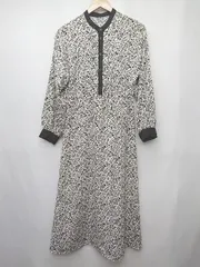 ◇ ⊂ Simplicite 花柄　ピンタック 長袖 ロング ワンピース サイズ表記なし アイボリー レディース P  【1410160010853】