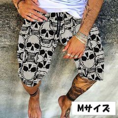メンズハーフパンツ 部屋着 スポーツ 速乾 薄手 ビーチ メンズパンツ 柄パン メンズ ボトムス ズボン ハーフパンツ ショーツパンツ 柄 スカル どくろ 派手 おしゃれ 涼しい 薄手 ウエストゴム