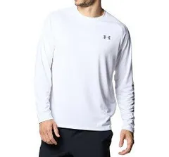 【新品】【3XLサイズのみ】UNDER　ARMOUR（アンダー アーマー）UAテック ロングスリーブシャツ 2.0 トレーニング 抗菌防臭 長袖 インナーシャツ メンズ マルチスポーツ テック　ホワイト　1358562-100