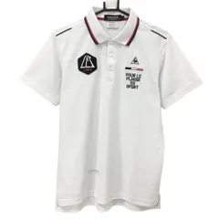 ルコックゴルフ 半袖ポロシャツ 白 襟ライン 胸元刺しゅう  メンズ L ゴルフウェア le coq sportif