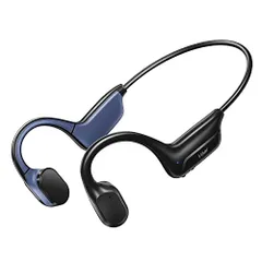 ブラック 骨伝導イヤホン 最大12時間連続再生 & Bluetooth5.3 骨伝導ヘッドホン Bluetooth マイク付き IPX7防水 bluetooth イヤホン ノイズキャンセリング 耳掛け ワイヤレス 耳を塞がない オープンイヤー スポーツイヤホン