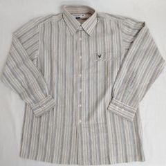 LYLE&SCOTT　ライルアンドスコット　長袖シャツ　ストライプシャツ　Mサイズ　メンズカジュアル　冷房対策　日焼け対策  AIR7‐9E