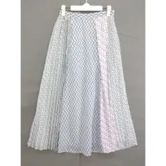 ◇ LOWRYS FARM 総柄 切替 ロング フレア スカート サイズ F ホワイト ブラック ピンク マルチ レディース  【中古】 【1203080001847】