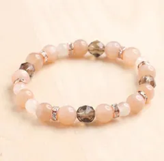 大人可愛いカラー♪オレンジムーンストーンのパワーストーンブレスレット