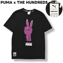 【コラボ】 プーマ PUMA x ハンドレッツ THE HUNDREDS モンスターハンド ピースサイン プリント 半袖 Tシャツ S ブラック メンズ