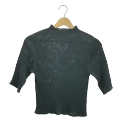 【美品】  MIESROHE / ミースロエ | デザインRIB ハーフスリーブ ラメニット | F | グリーン | レディース