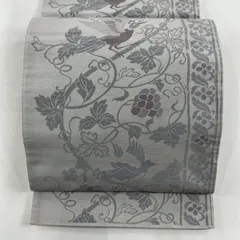 スリーシーズン 三重織 洒落袋帯 葡萄唐草 正絹 六通 Q1058 スリーシーズン 三重織 洒落袋帯 葡萄唐草 正絹 六通 Q1058