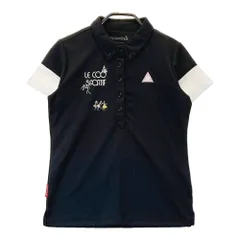サイズ：M LE COQ GOLF ルコックゴルフ  バイカラー 半袖ポロシャツ ボタンダウン  ブラック系 [240101513723] ゴルフウェア レディース ストスト