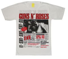 【土日も発送】GUNS N' ROSES GN'R ガンズ・アンド・ローゼズ ライズ Lies exclusive the shocking truth GN'R　LIES Patience ロサンゼルス 白 ホワイト bny GUNS-01