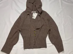 【206930】moussy マウジー  フード付き　ニット　カーディガン タグ付き  ・ ブラウン系