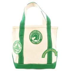 エルエルビーン L.L.BEAN ボートアンドトート スモール BOAT AND TOTE SMALL ハンドバッグ キャンバス ワッペン刺繍 USA製 緑 グリーン ベージュ /GV ■SH