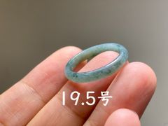 L13-101 糯種 灰青色 19.5号 グアテマラ産 A貨 本翡翠 くりぬき リング