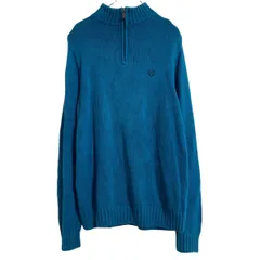 CHAPS コットン ニット セーター S グリーン チャップス ハーフジップ 古着卸 アメリカ仕入 a610-5946