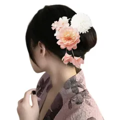 『在庫処分』 髪飾り パーティー ヘッドドレス 披露宴 卒業式 お正月 花見 花火大会 夏祭り 七五三 結婚式 (ライトピンク) 成人式 ヘアアクセサリー お花 Uピン 髪留め 3点セット 成人式髪飾り PrimeBlis