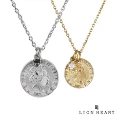 ライオンハート “LH-1” ライオン コイン ペアネックレス サージカルステンレス316L ジルコニア メンズ レディース ブランド カップル 記念日 LION HEART
