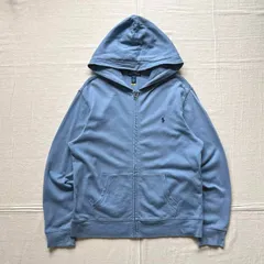 archive　POLO RALPH LAUREN　ポロラルフローレン　ワンポイントポニーロゴ刺繍　薄手フルジップアップパーカー　刻印入りジップ　Y2K　平成レトロ