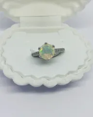 希少！ハニカムオパール シルバーリング シルバー925