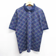XL/古着 半袖 ポロ シャツ メンズ 90s 大きいサイズ コットン 紺他 ネイビー 25may17 中古 トップス