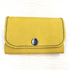 本革 カードケース 名刺入れ	黄土色	ハンドメイド/工房エールヨコハマ
