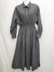 ◇ OPAQUE.CLIP オペーク ドット クリップ 長袖 ロング丈 ワンピース サイズS ブラック レディース P  【1407100048250】