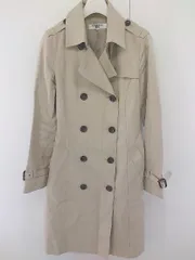 ◇ ◎ NATURAL BEAUTY BASIC ウエストベルト バックスリット 長袖 トレンチ コート サイズM ベージュ レディース  【中古】 【1206140003256】