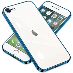 新品 iPhone SE3 ケース iPhone SE2 ケース iPhone8 iPhone7 ケース クリア アイフォンSE 第3世代 第2世代 8 7 スマホケース メッキ加工 耐衝撃 カバー 透明 TPU レンズ保護 ストラップホール付き 薄型 黄変防