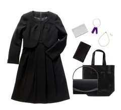 新品 （マーガレット）m426【7点セット付き】ブラックフォーマル レディース 喪服 アンサンブル ワンピース 礼服 洗える 冠婚葬祭