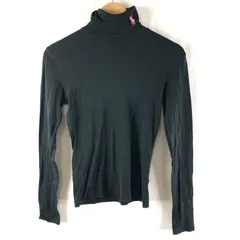 ラルフローレン Ralph Lauren カットソー タートルネック 長袖 首元ワンポイント 綿100％ 黒 Mサイズ 949856