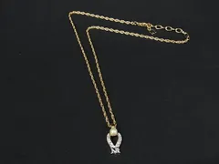 ■新品■未使用■ NINA RICCI ニナリッチ パール ラインストーン ネックレス ペンダント アクセサリー レディース ゴールド系 DK4436