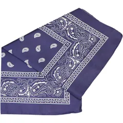 バンダナ 大判【ネイビー】 紺 ペイズリー 柄 三角巾 約54×54cm ハンカチ BND-004