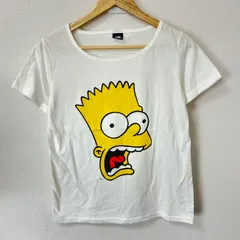 (^w^)b THE SIMPSONS シンプソンズ 半袖Tシャツ フロントプリント キャラクター アニメ トップス アメカジ 古着MIX デイリー ラフ ルームウェア ホワイト 白 メンズ レディースのサムネイル
