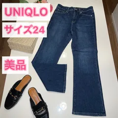 ❁⃘美品❁⃘UNIQLO フレアデニムパンツ ジーンズ インディゴ 24